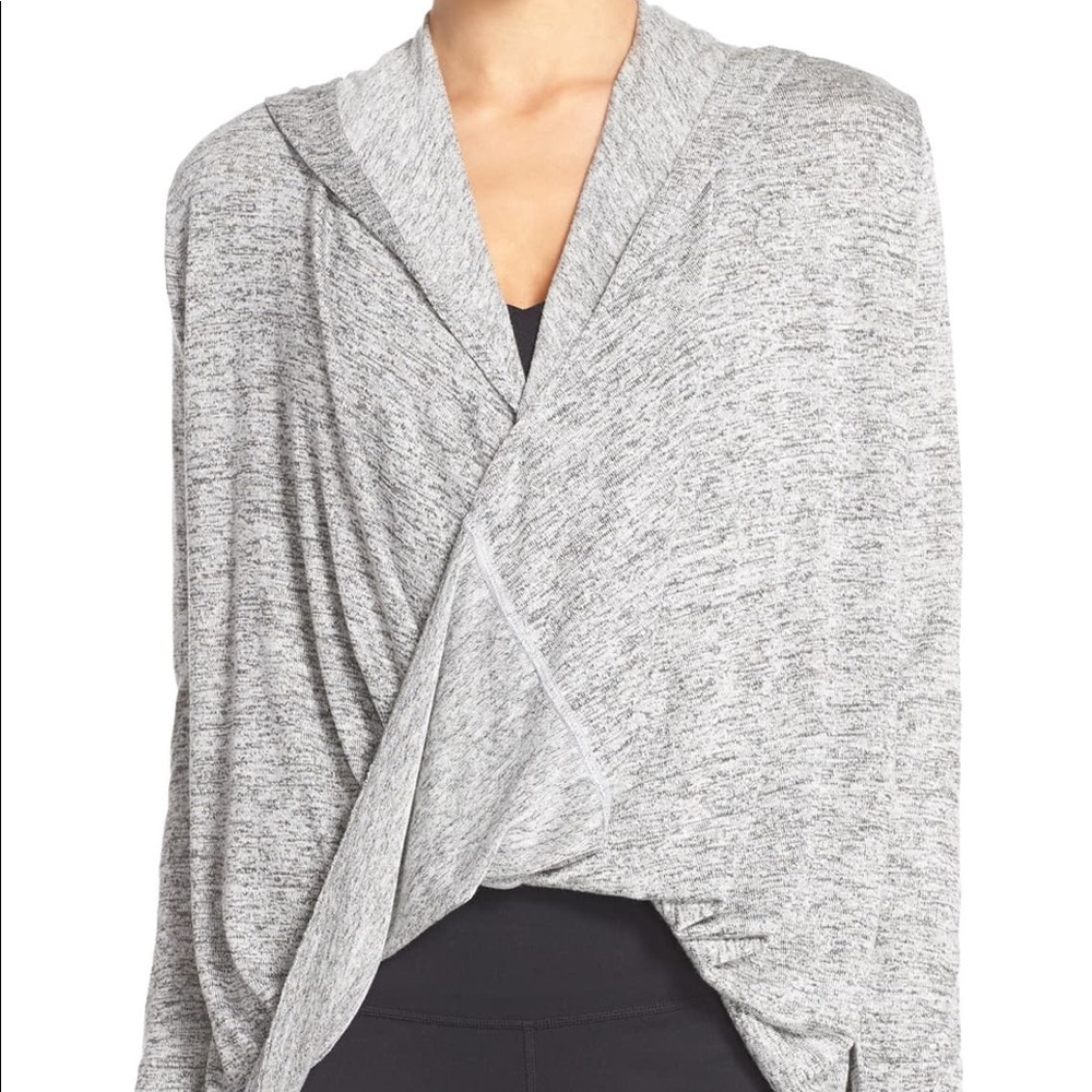 Zella Wrap Hoodie size XL (14-16) in Grey Heather